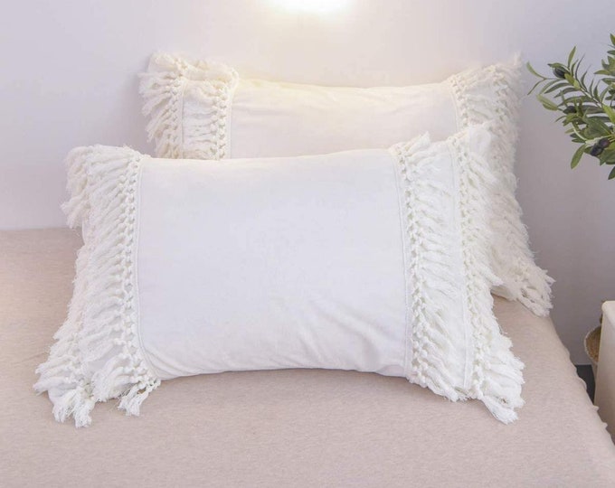 White Pillow Shams Cotton Pillow Shams Cotton Pillow Cover Etsy