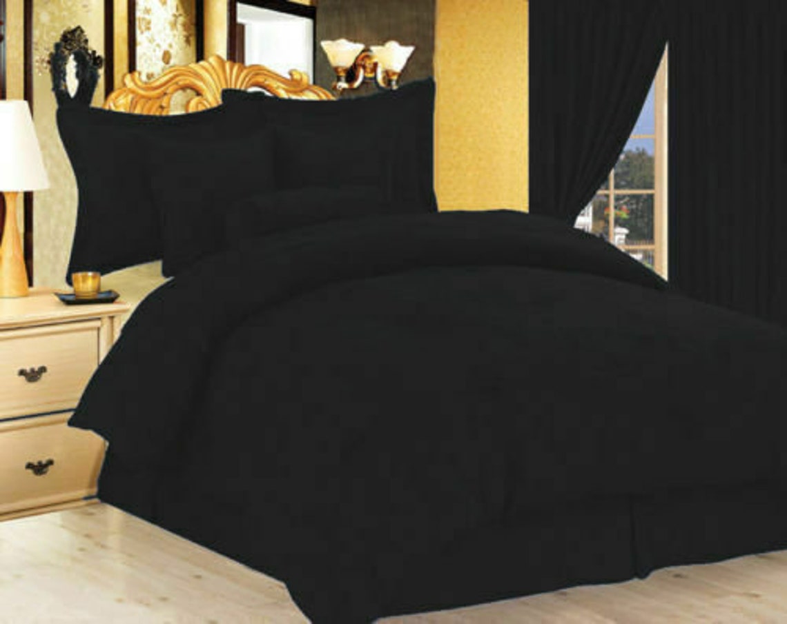 Ultraluxury Plain Black Velvet Duvet Cover Boho Bedding UO Etsy