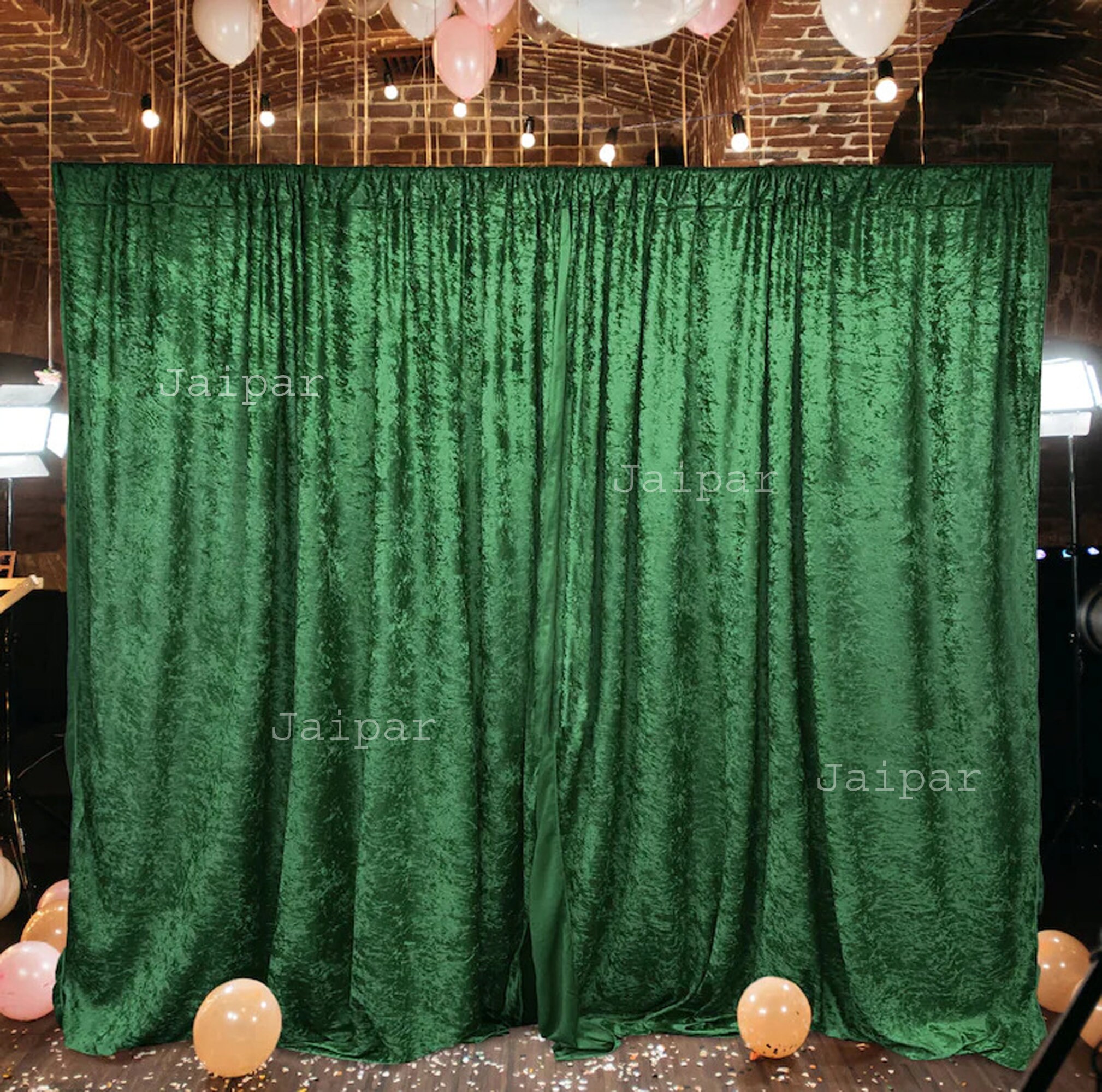 Rideaux De velours Vert