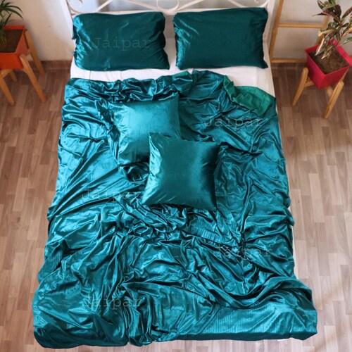 Teal Blue Ultra Luxe Velvet Duvet Cover Boho UO Bedding Etsy