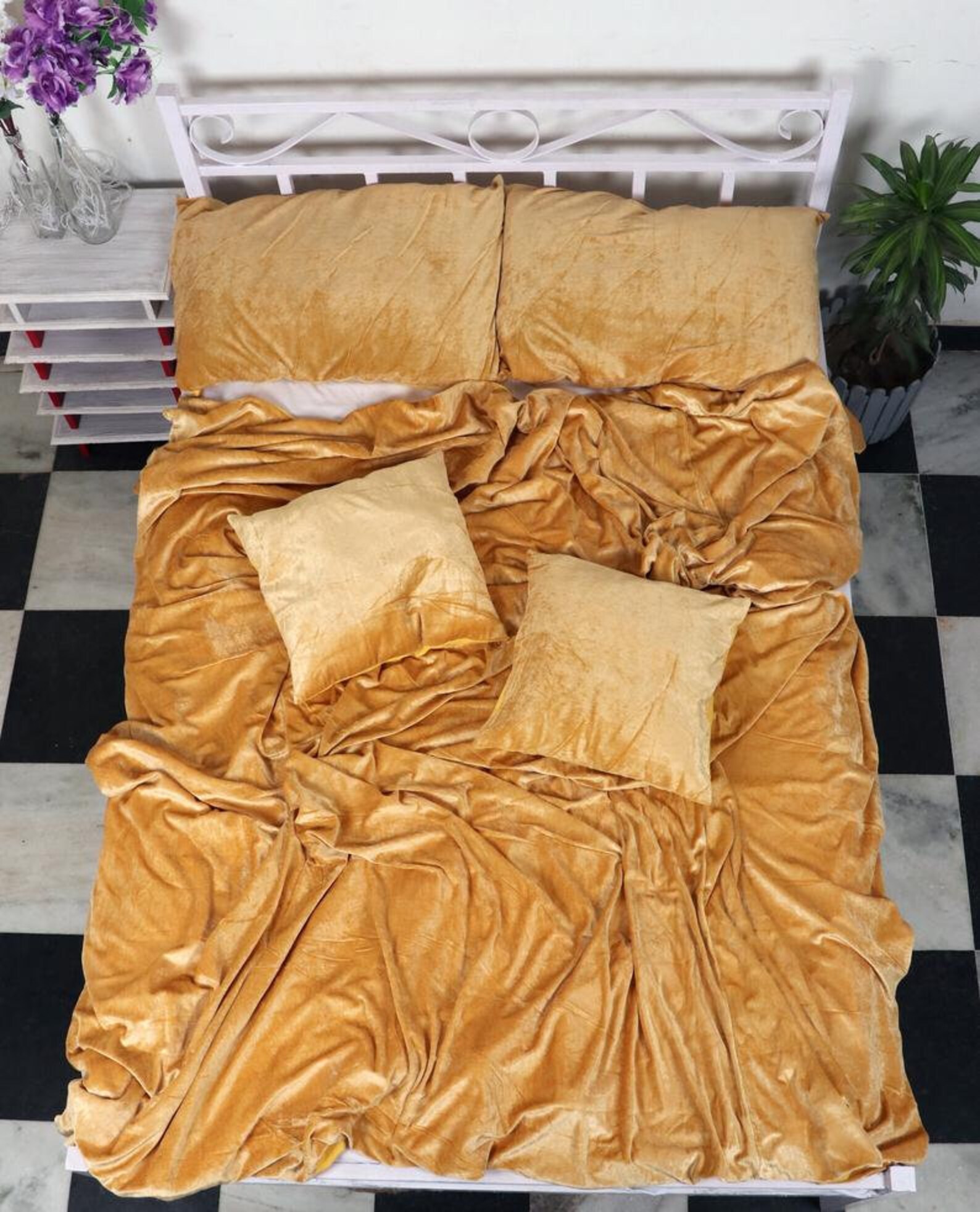 Ultraluxury Plain Black Velvet Duvet Cover Boho Bedding UO Etsy