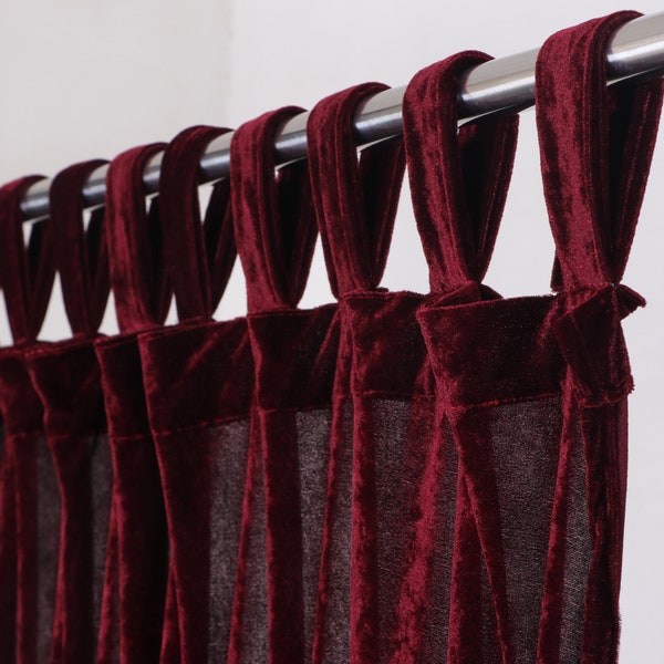 Luxe Dark Maroon Velvet Curtain Red Velvet Curtain Boho Window Curtain Salon Curtain Room Divider Curtain Christmas Gift Item