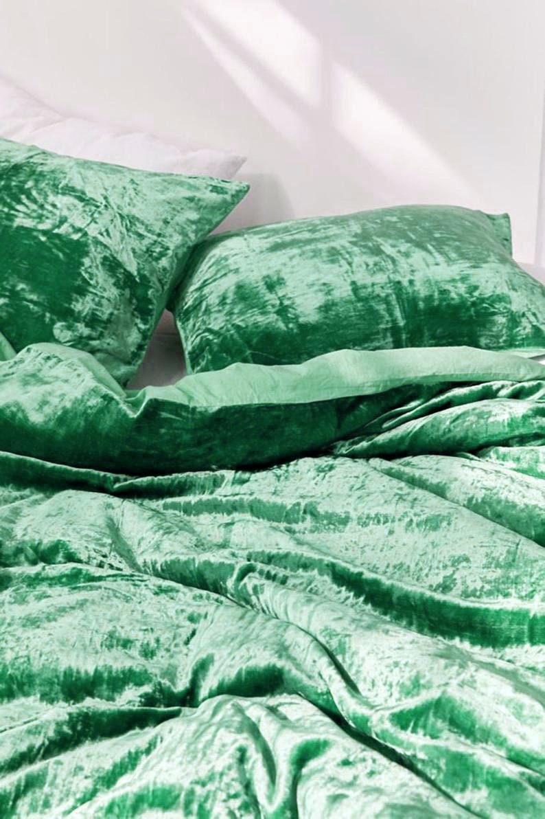 3 Piece Ultra Luxury Crushed Velvet Duvet Cover Boho Bedding Etsy