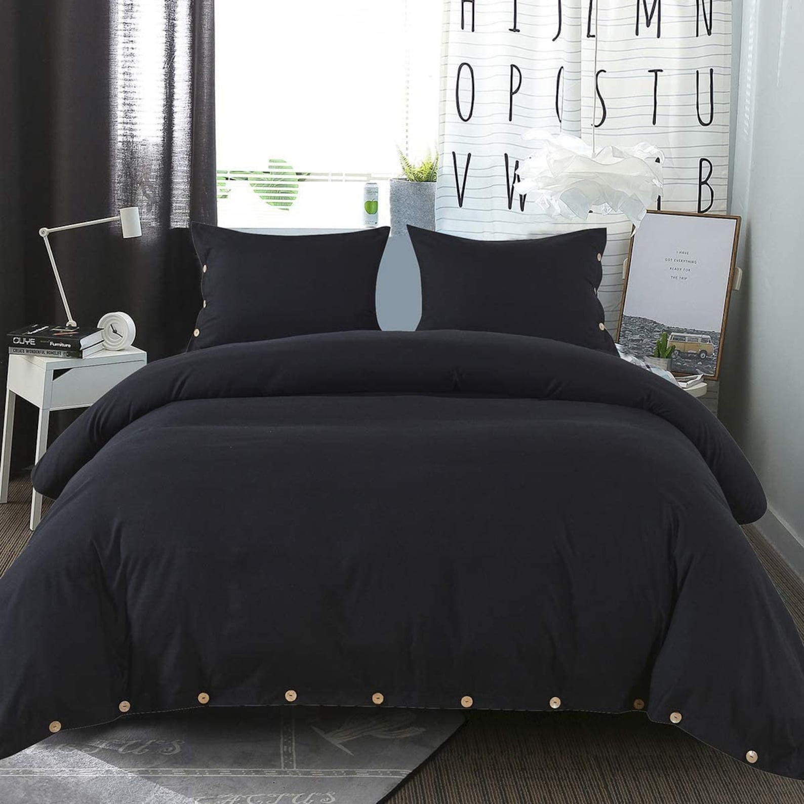 Handmade Wooden Button Closure Duvet Cover Luxury Duvet Cover Etsy