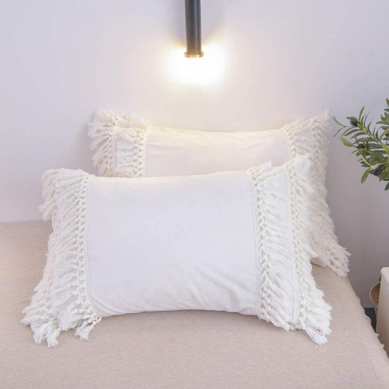 White Pillow Shams Cotton Pillow Shams Cotton Pillow Cover Etsy
