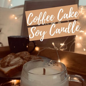 World Map Coffee Cake Soy Candle / Upcycled / Hand Poured / Glass Mug Candle / Traveler / Candle for Friend / Unique and Individual
