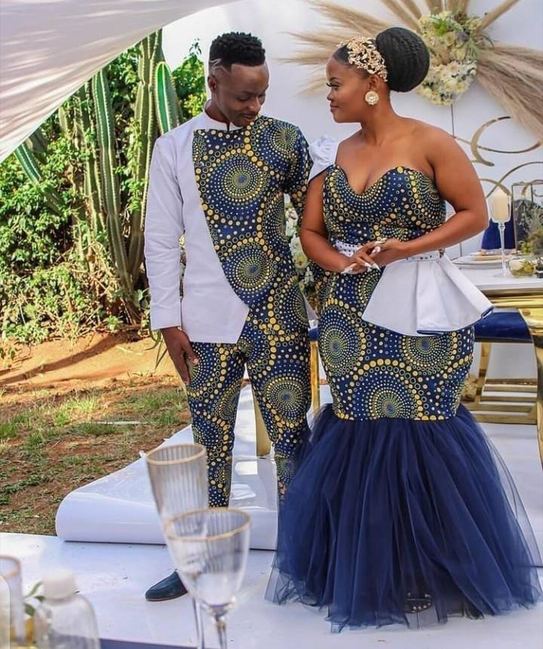 couple matching traditional dress