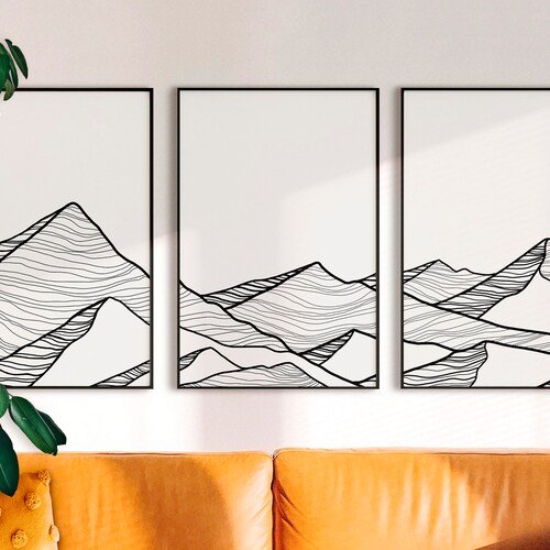 Sun and Mountain Wall Art Landscape Print Set Print Set of | Etsy