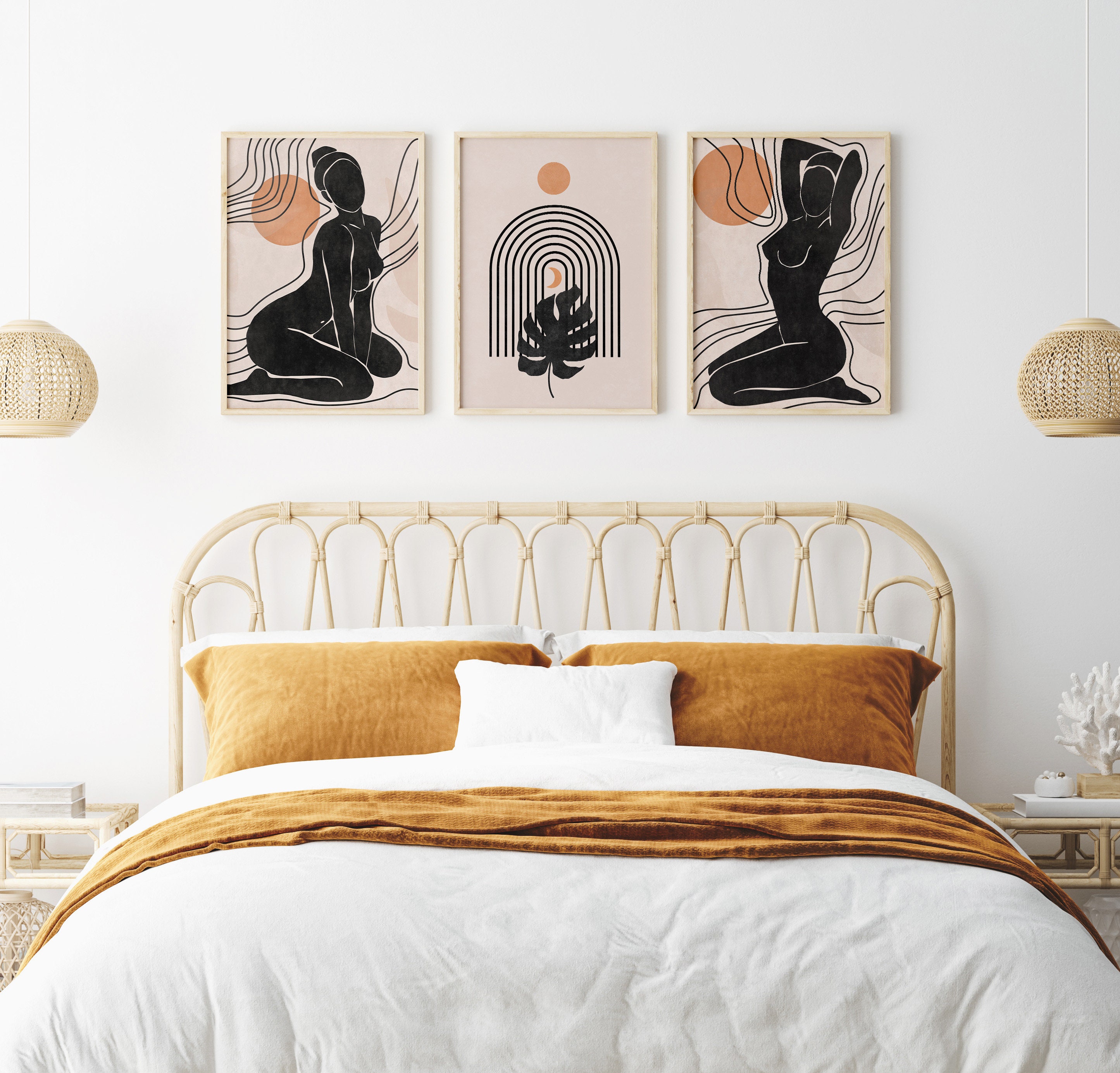 Abstract Female Body Wall Art Mid Century Modern Woman | Etsy