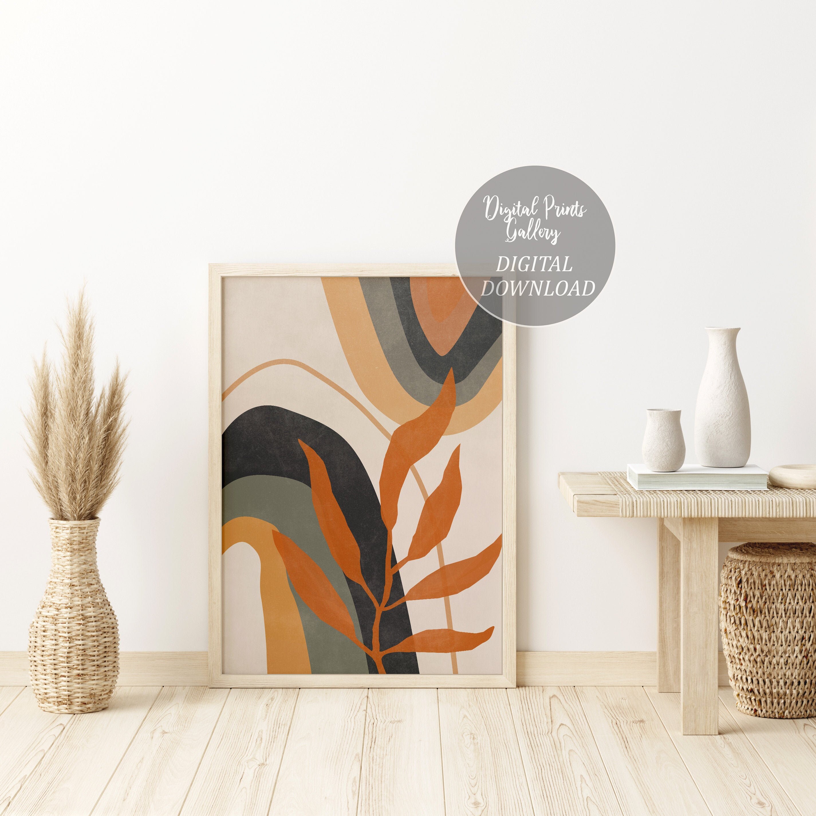 Terracotta Wall Art Earth Tones Print Boho Plant Art Print Etsy