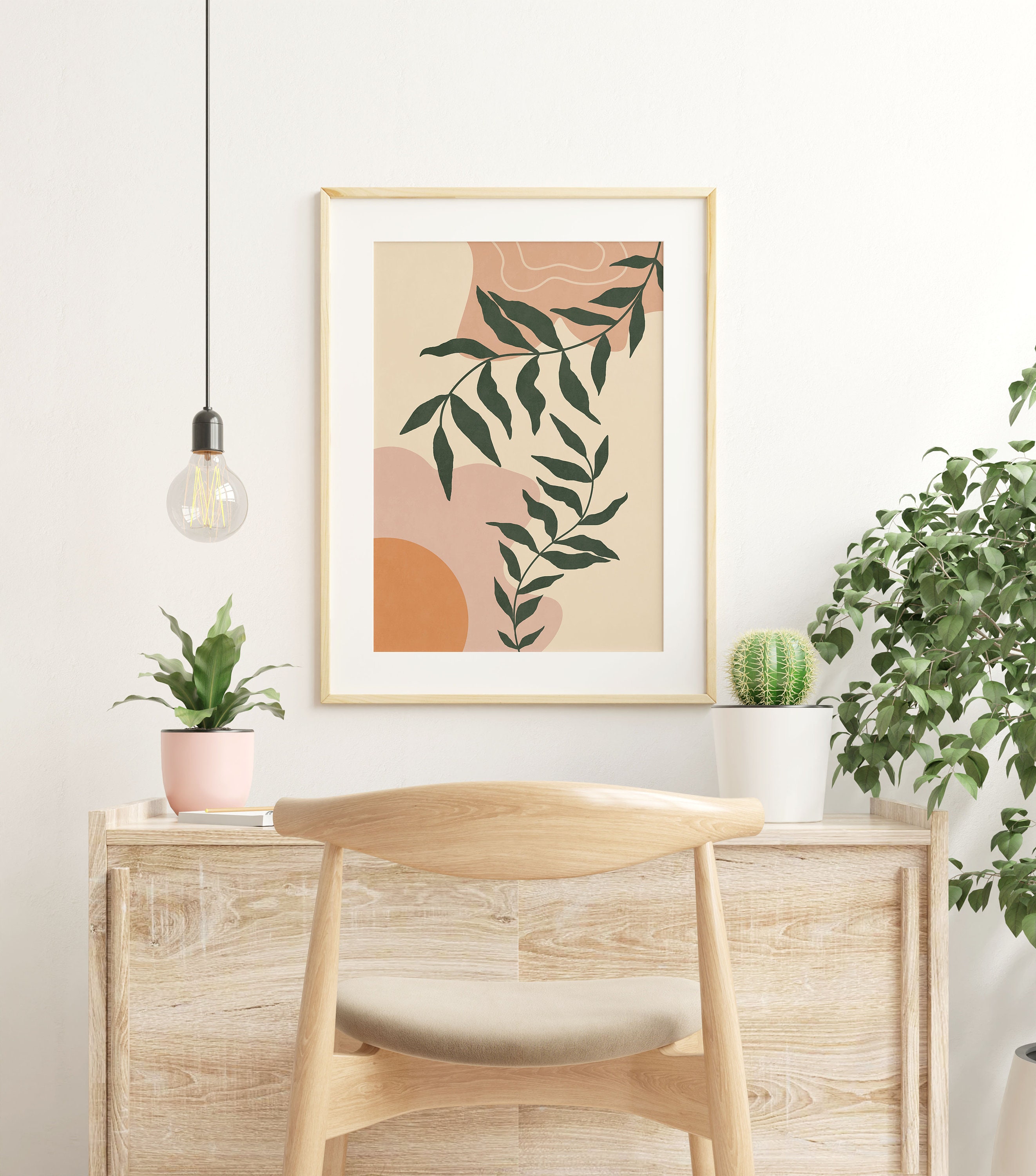 Boho Plant Art Print Botanical Poster Modern Wall Decor | Etsy