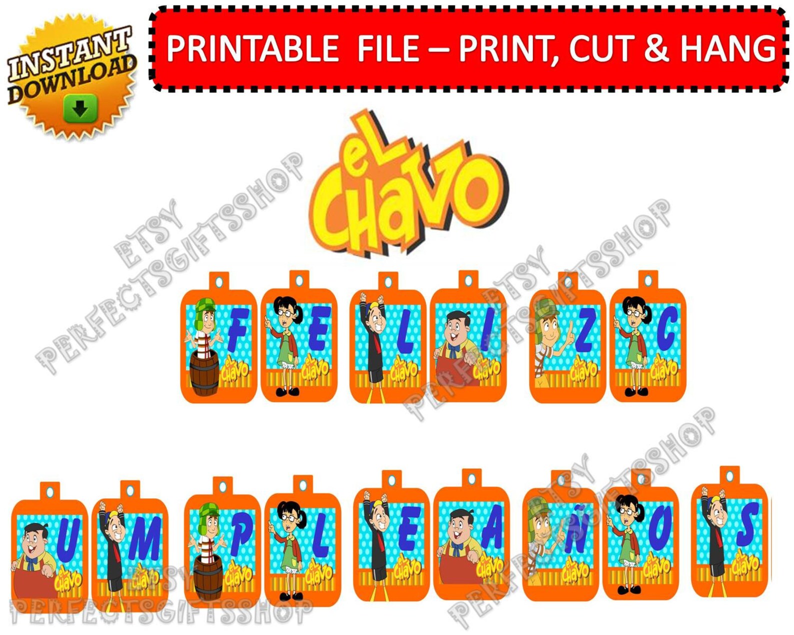 Chavo Del 8 Birthday Banner Chavo Del 8 Banner Chavo Del 8 Birthday ...