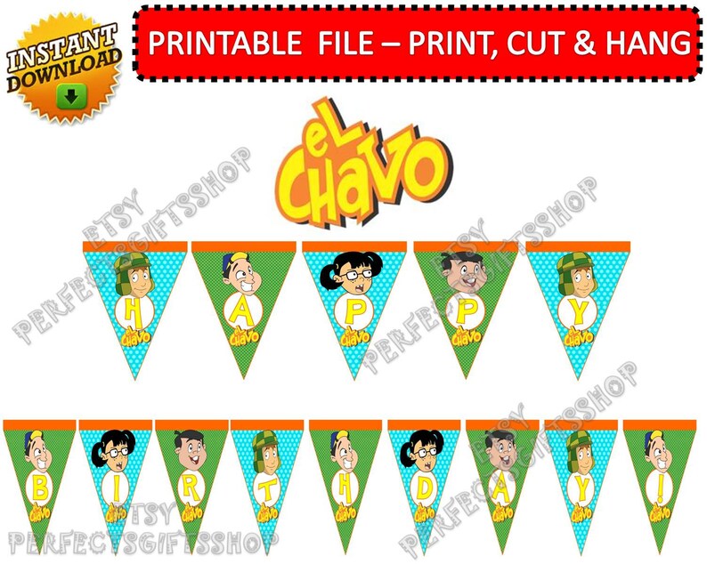 Chavo Del 8 Birthday Banner Chavo Del 8 Banner Chavo Del 8 Birthday ...