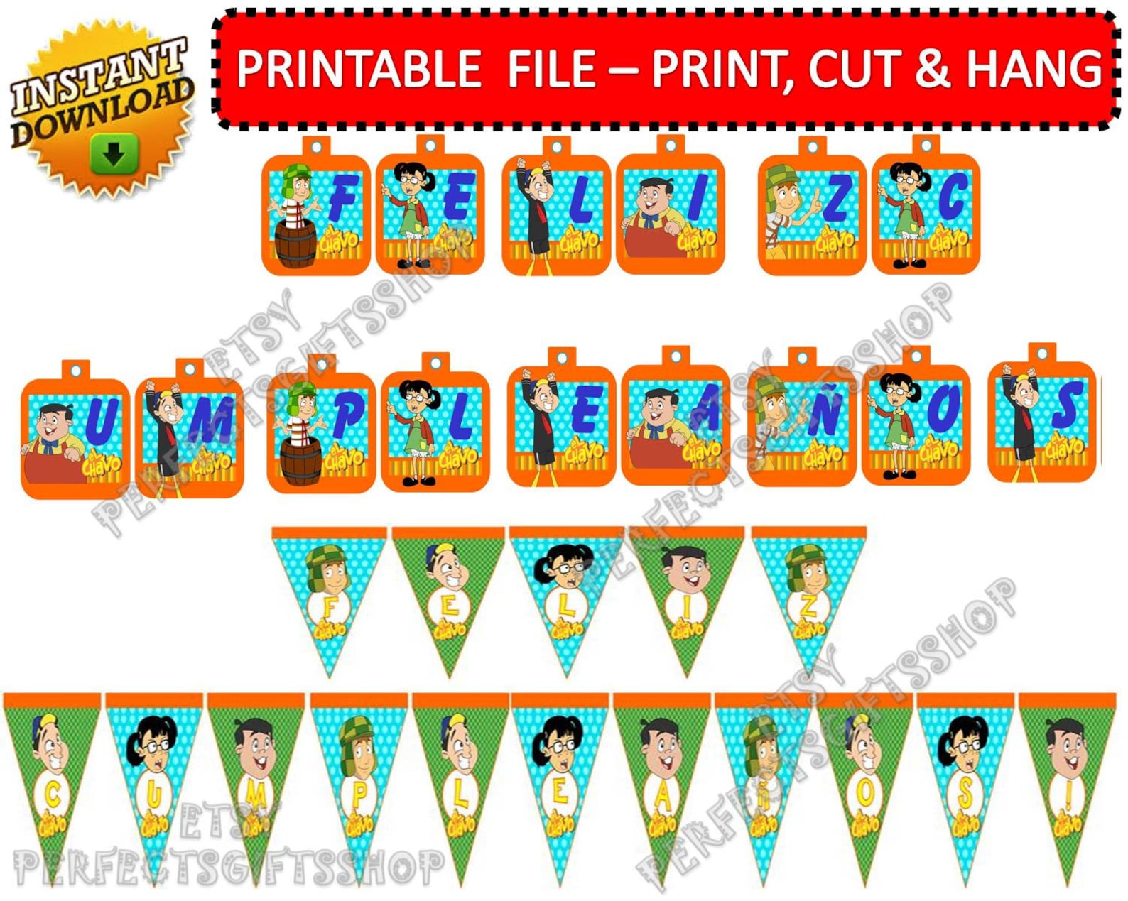 Chavo Del 8 Birthday Banner Chavo Del 8 Banner Chavo Del 8 Birthday ...