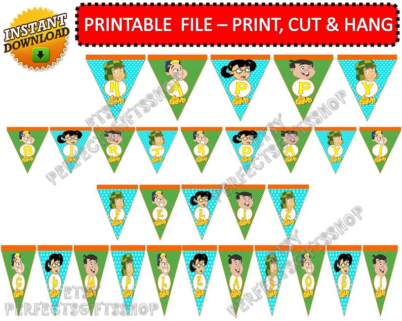 Chavo Del 8 Birthday Banner Chavo Del 8 Banner Chavo Del 8 Birthday ...