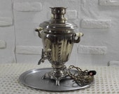 Vintage Russian Electric Samovar USSR Metal Teapot Original Soviet Samovar Kitchen Decor