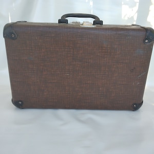 Maleta soviética antigua maleta roja vintage bolsa de viaje vintage URSS hecho equipaje maleta de cartón decoración rústica