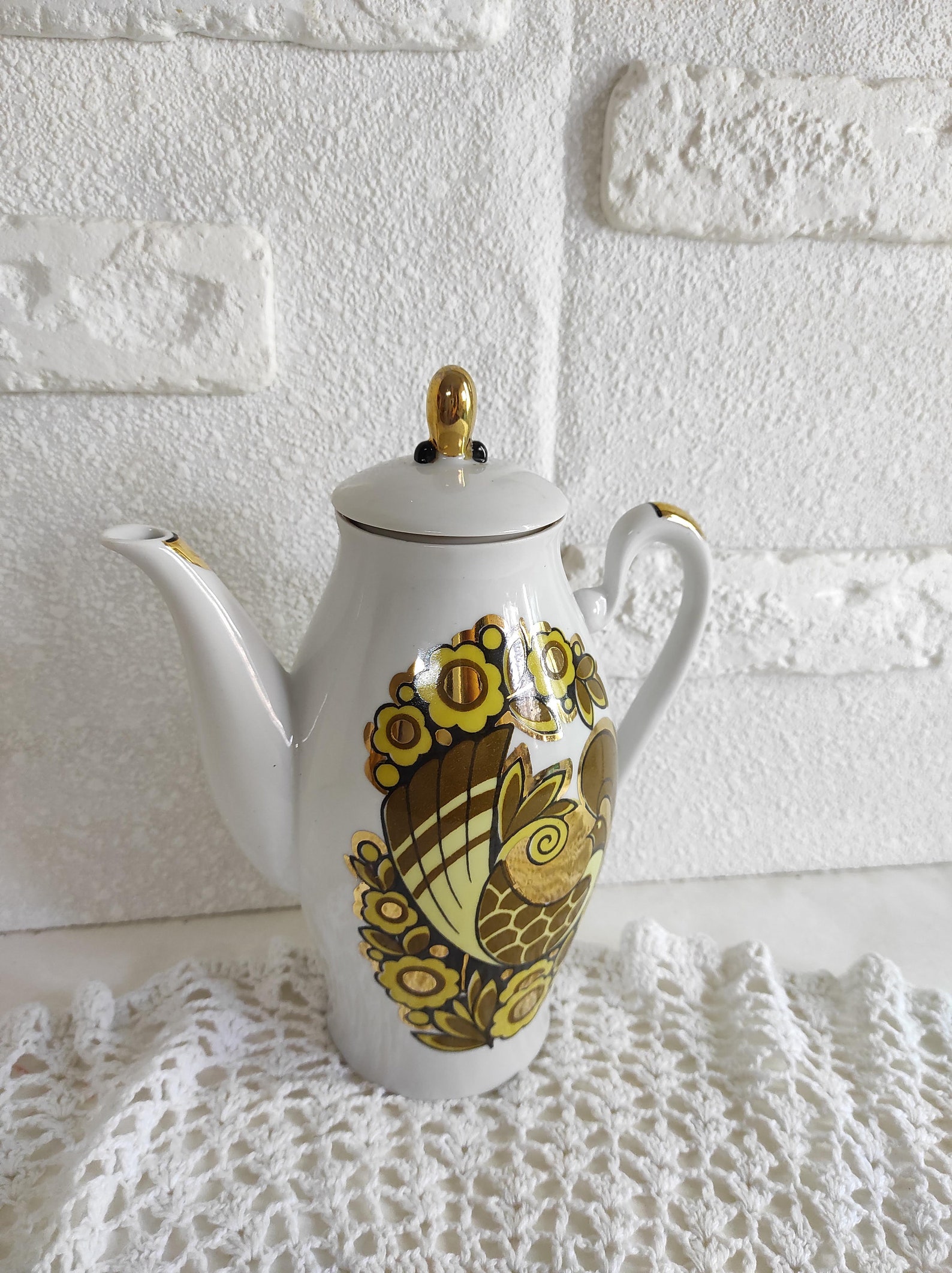 Bone china teapot russian tea vintage kitchen items vintage Etsy