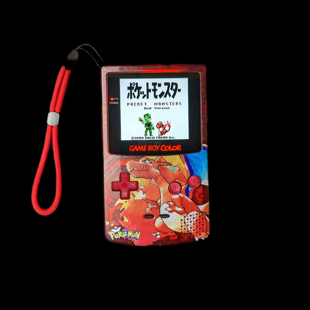 Red Charizard Style Gameboy Color With Laminated Q5 Display and Backlit ...