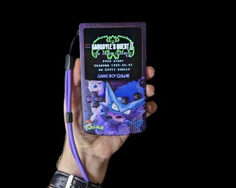 Purple Haunter style Gameboy Color with Laminated Q5 display and backlit Color Changing Logo