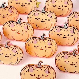 Halloween Pumpkin Enamel Pin, Board Filler Pins, Halloween Cat Pin, Pumpkin Pin, Cat Pin