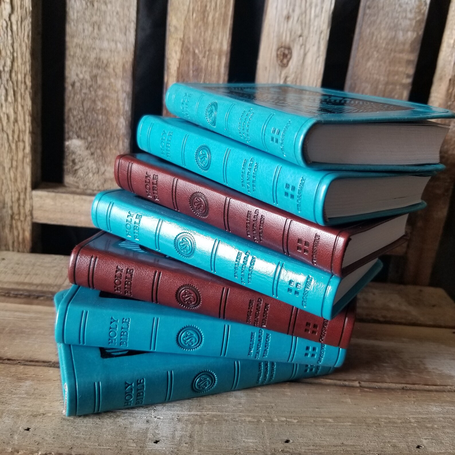 Pocket Bible ESV New Testament Handpainted Blue Teal Faux Etsy UK