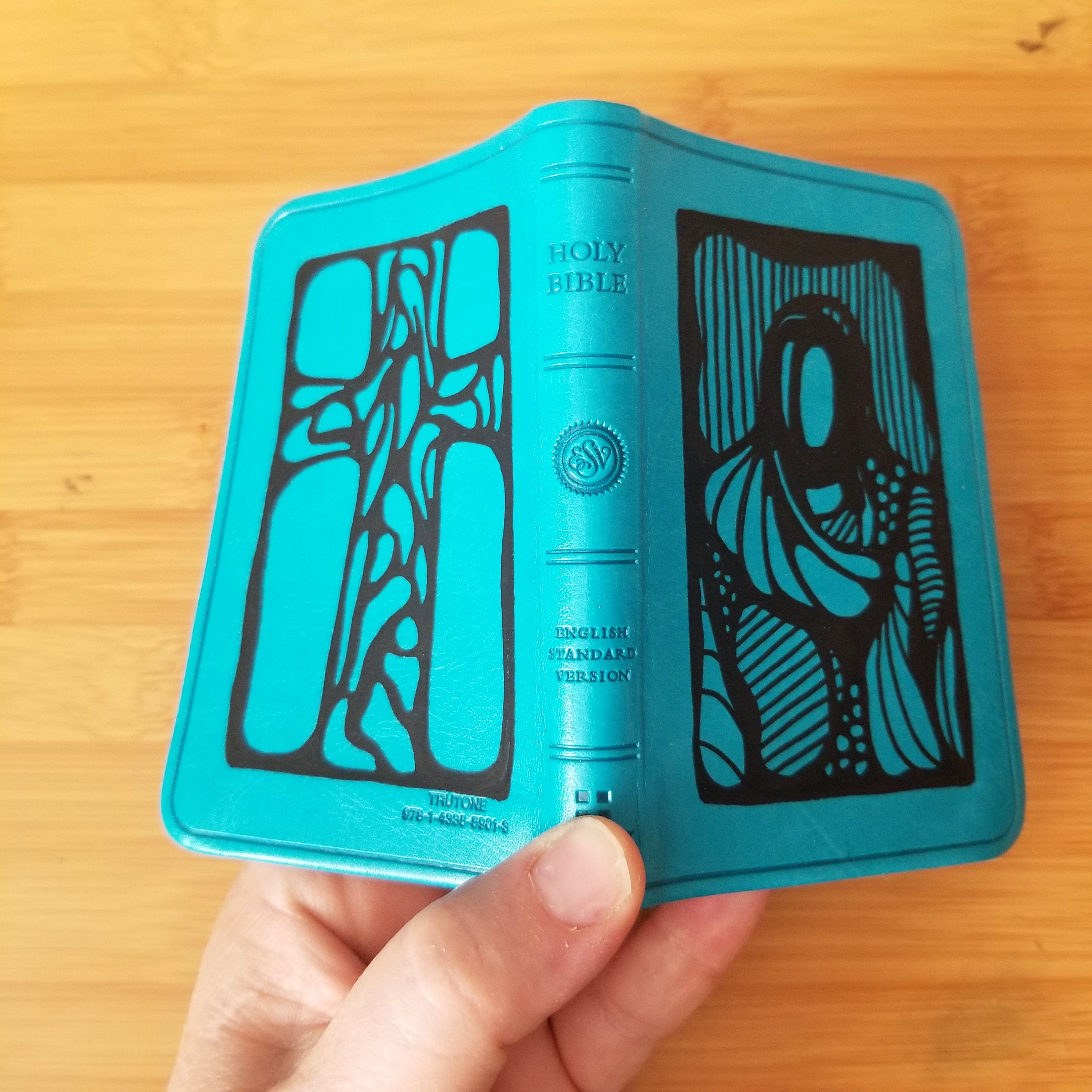 Pocket Bible ESV New Testament Handpainted Blue Teal Faux Etsy UK