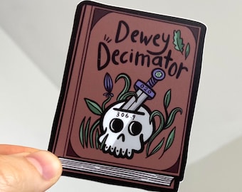 Dewey Decimator Sticker (Brown) ||| dewey decimal | Librarians | Libraries | Dark Academia | Books | Cataloger | Library Science
