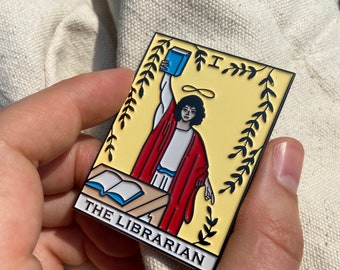 Oversized Librarian Tarot Enamel Pin: Statement Lapel Pin