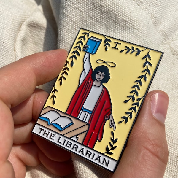 50% Off SALE --- The Librarian // oversized statement // the magician tarot enamel pin //