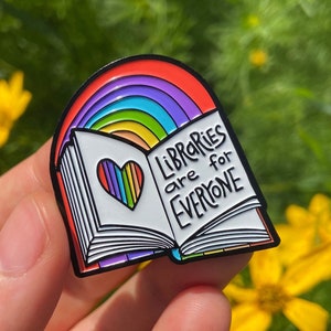 Libraries Are for Everyone Enamel Pin Librarian Pride image 1