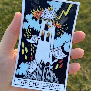 De uitdaging / verzoek om heroverweging - Extra grote gigantische tarotsticker - de toren