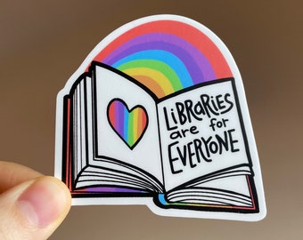 Las bibliotecas son para todos Pegatina // Orgullo // Biblioteca // Libros