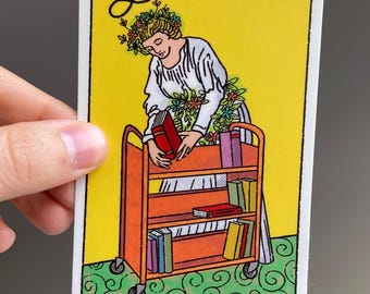 Shelving — strength —- library assistant / shelver -- Oversized Giant Tarot Sticker