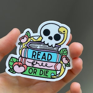Lesen Sie Free or Die Aufkleber (neues Design) | Bibliothekare | Bibliotheken | Wissenschaft | Banned Bücher | Bibliothekswesen