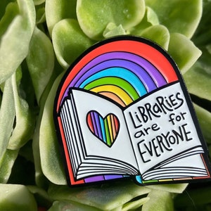 Libraries Are for Everyone Enamel Pin Librarian Pride image 2