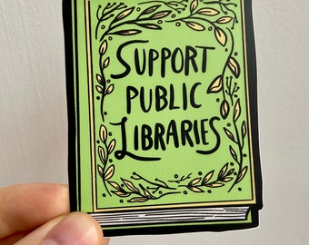 Support Public Libraries Book Sticker || Library Science || Books