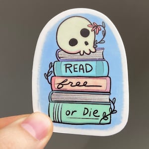 Read Free or Die Sticker (original design) | Bibliothekare | Bibliotheken | Wissenschaft | Verbotene Bücher | Bibliothekswesen