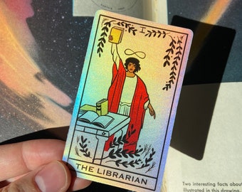 Der Bibliothekar (Der Magier) Tarotkartenaufkleber | Bibliotheken | Dark Academia | Bücher | Bibliothekswesen