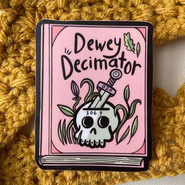 Dewey Decimator Sticker (Pink) ||| dewey decimal | Librarians | Libraries | Dark Academia | Books | Cataloger | Library Science