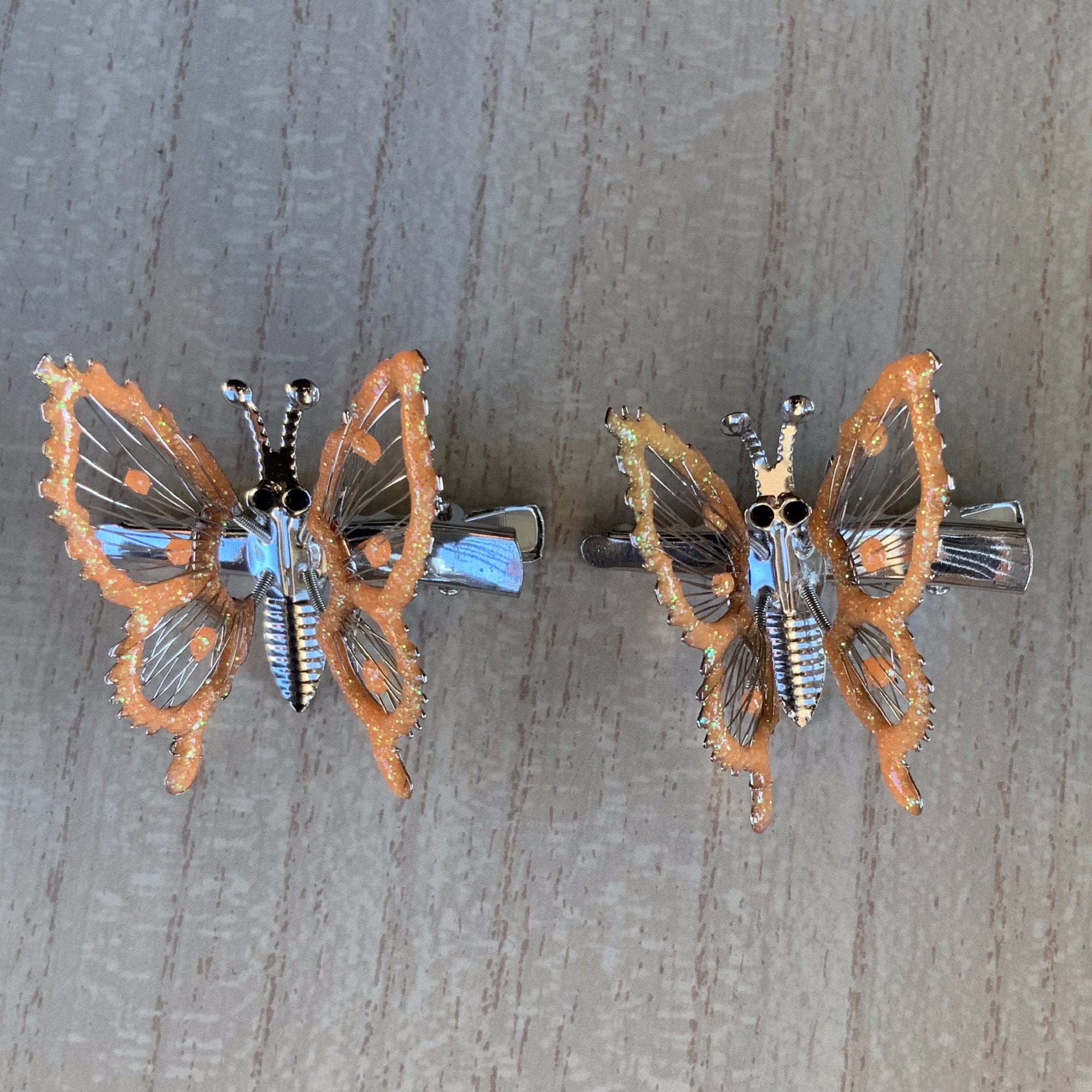 Vintage Rare Collectible 7 Pc Wiggle Motion Butterfly Hair Accessories Set Amazon.com : 4 Pcs Moving Butterfly Hair Clips Move with  main image 4