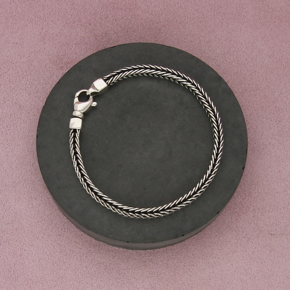 james avery sterling silver mens square foxtail link bracelet size 8.5in