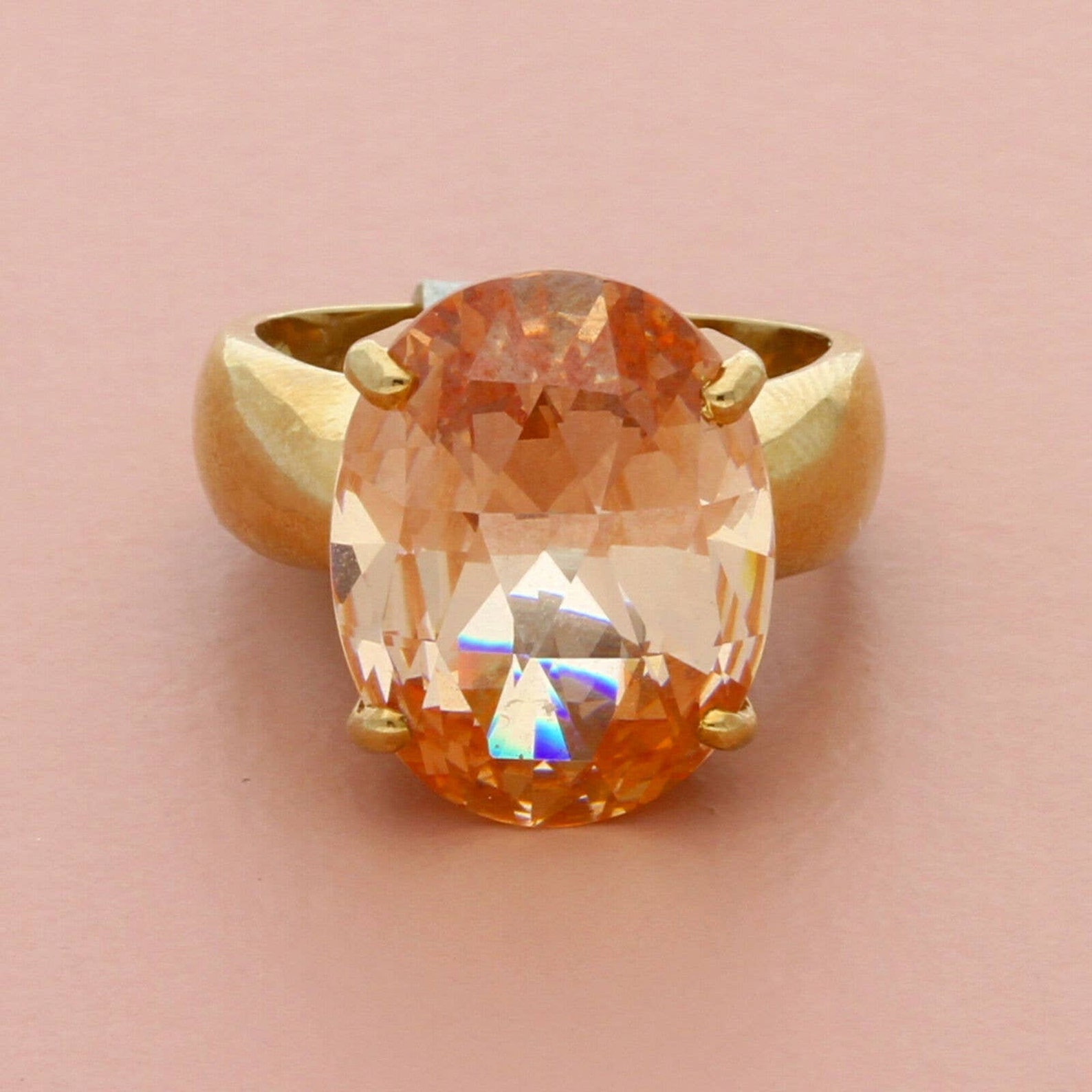 Qvc sterling gold plated orange citrine ring 7 Etsy