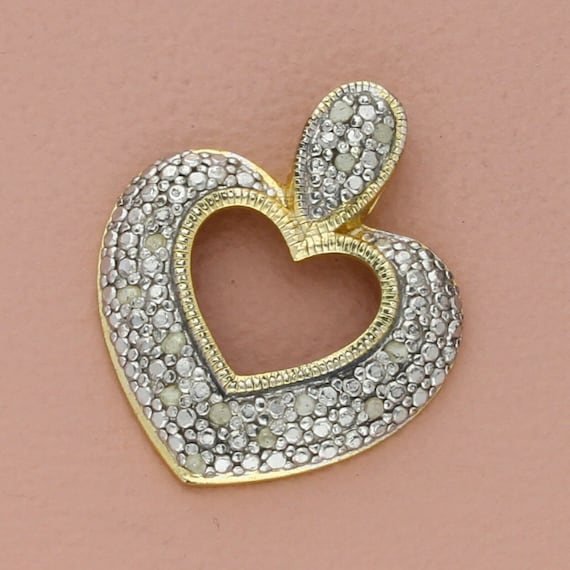 sterling silver diamond accent heart pendant