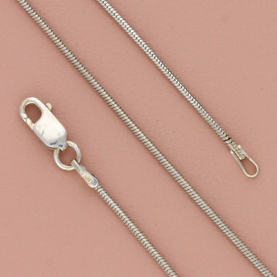 sterling silver 1mm snake chain necklace size 17.… - image 1
