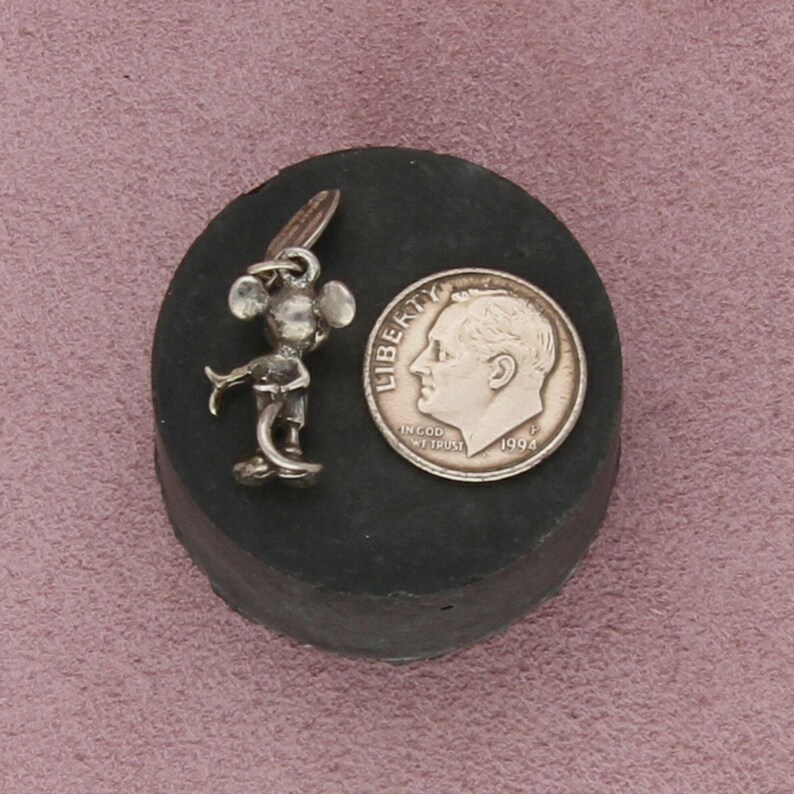 disney sterling silver vintage 3d disneyland mickey mouse charm pendant image 3