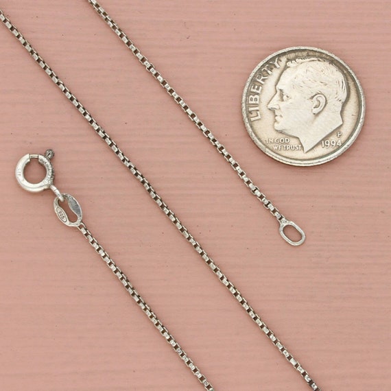 sterling silver 1mm box chain necklace size 19in - image 2