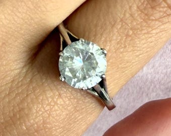 sterlingzilveren rondgeslepen cz solitaire ring maat 10