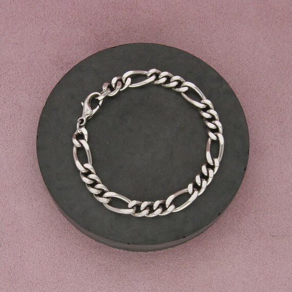 james avery sterling silver mens figaro chain bracelet size 8in