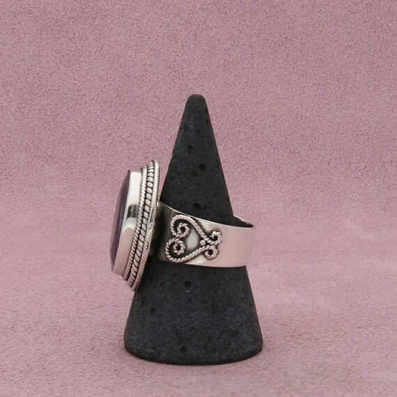 sterling silver braided purple ruby ring size 9 - image 2